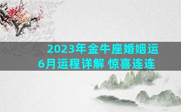 2023年金牛座婚姻运6月运程详解 惊喜连连